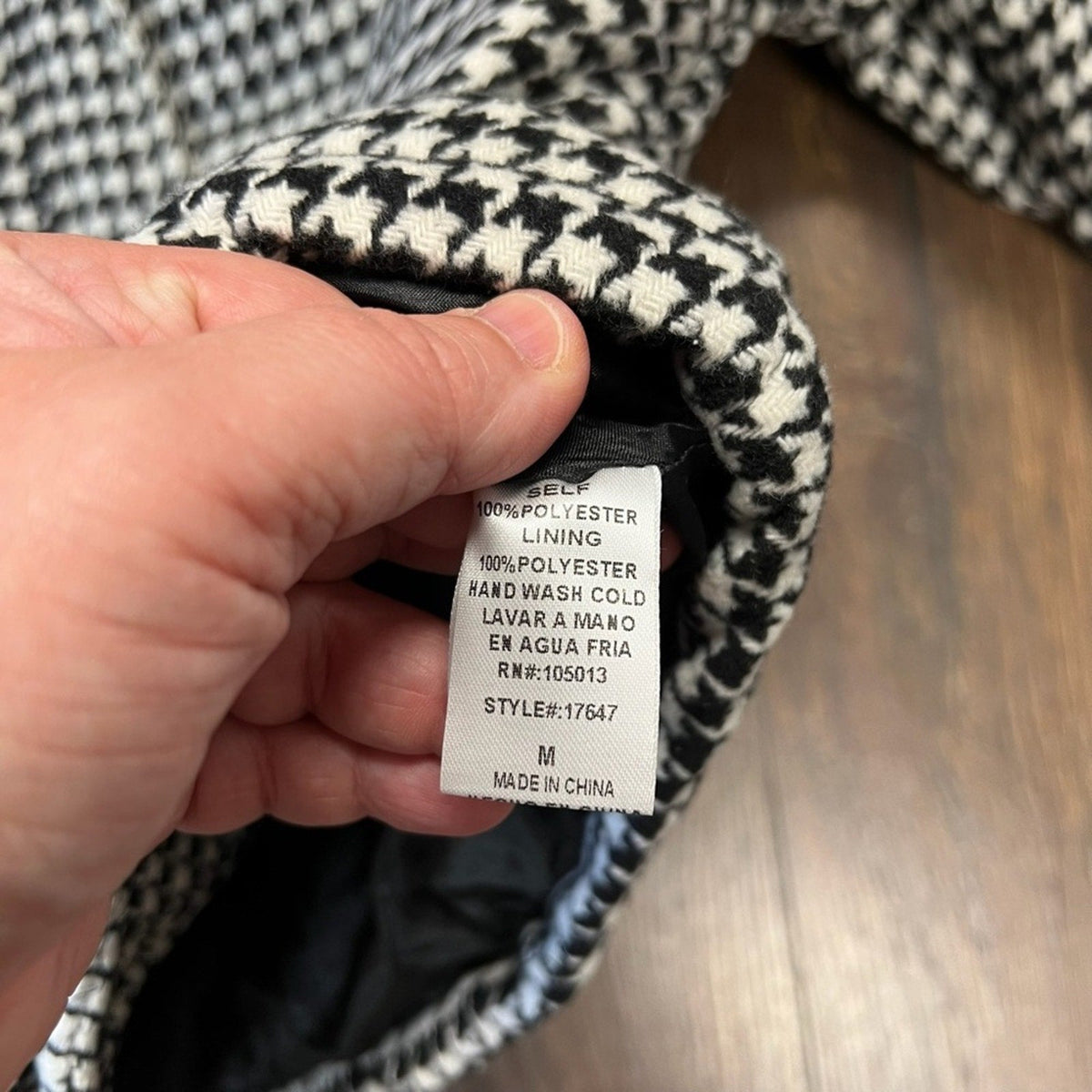 🆕 Andree by unit checkered houndstooth puffer coat NWT SZ MED