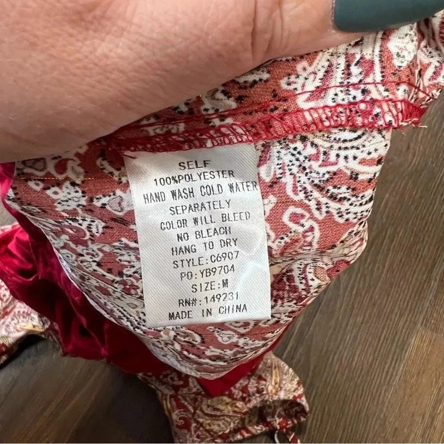 KORI Red Spice Bodysuit SZ MED