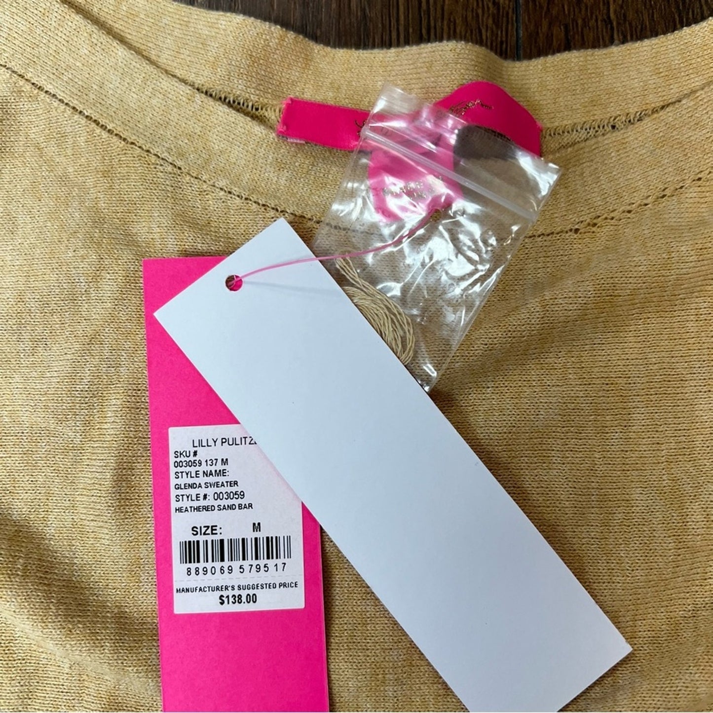 🆕 Lilly Pulitzer Glenda Fringe Pullover Boatneck Sweater Sand Tan SZ MED