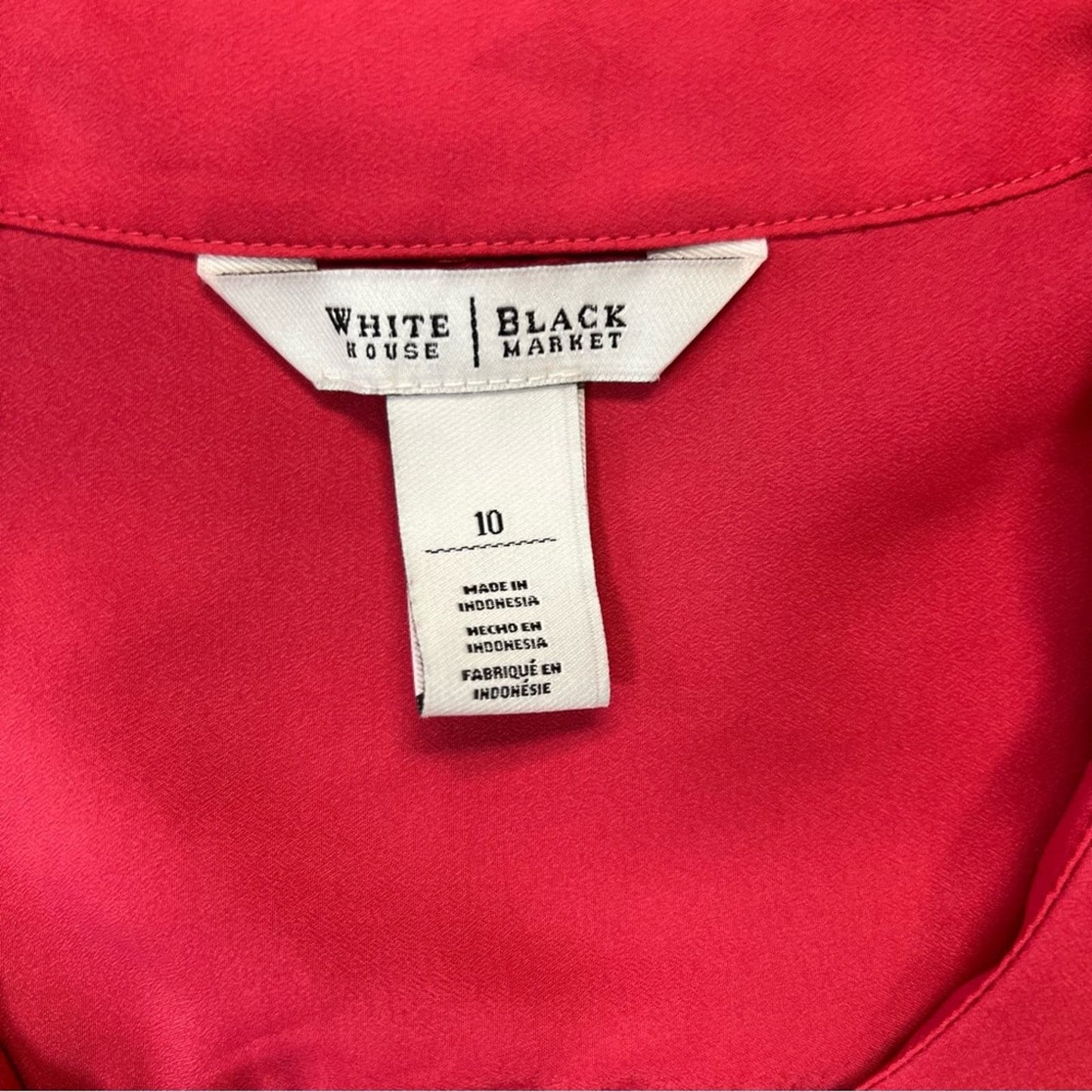 White House black market, coral button, front collared blouse SZ 10