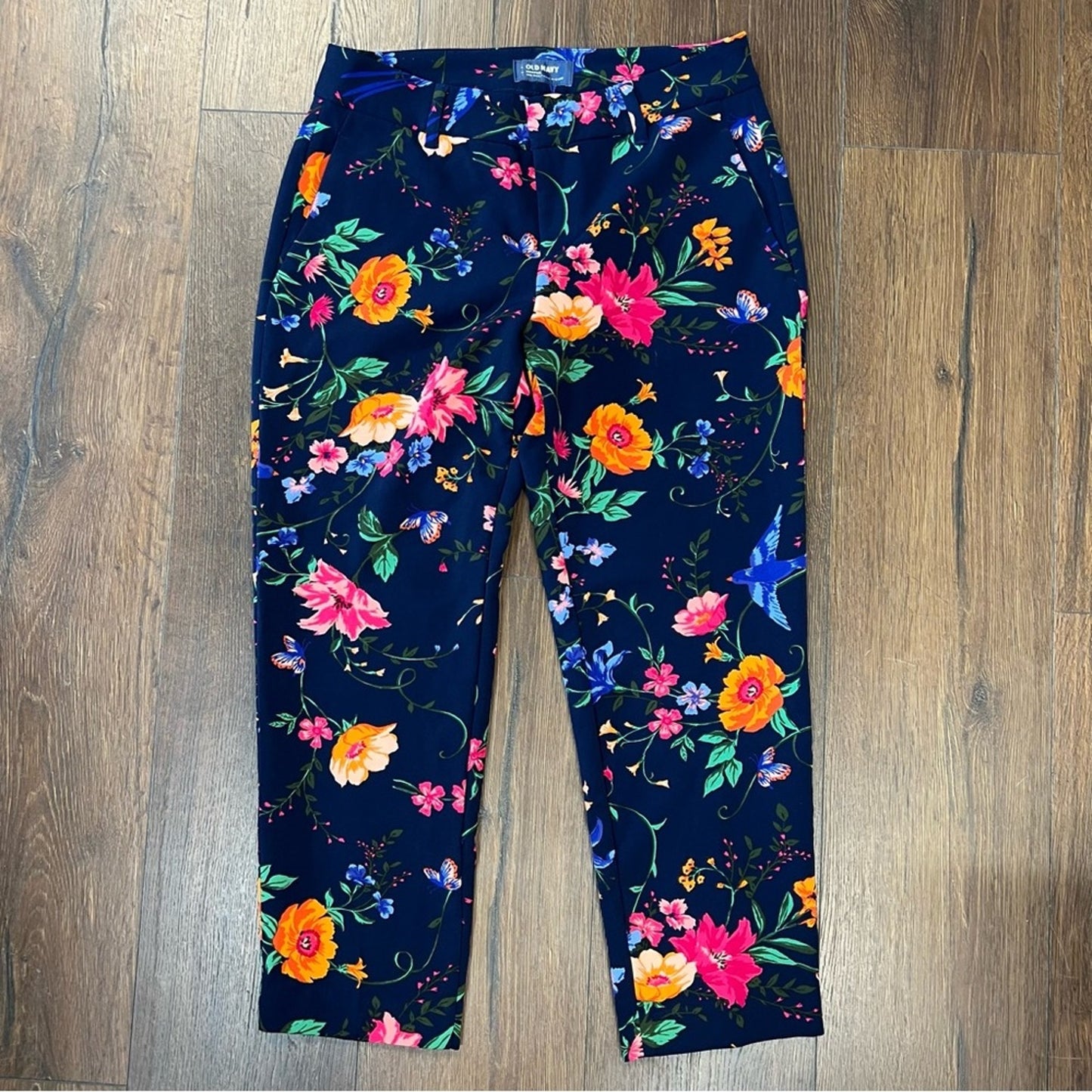 Old Navy, blue floral Harper pants SZ 4