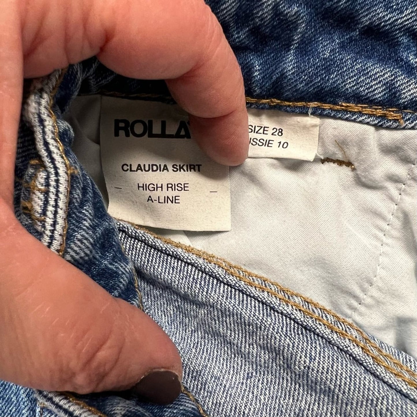 Rolla’s Claudia denim skirt in sweet stone SZ 28/6