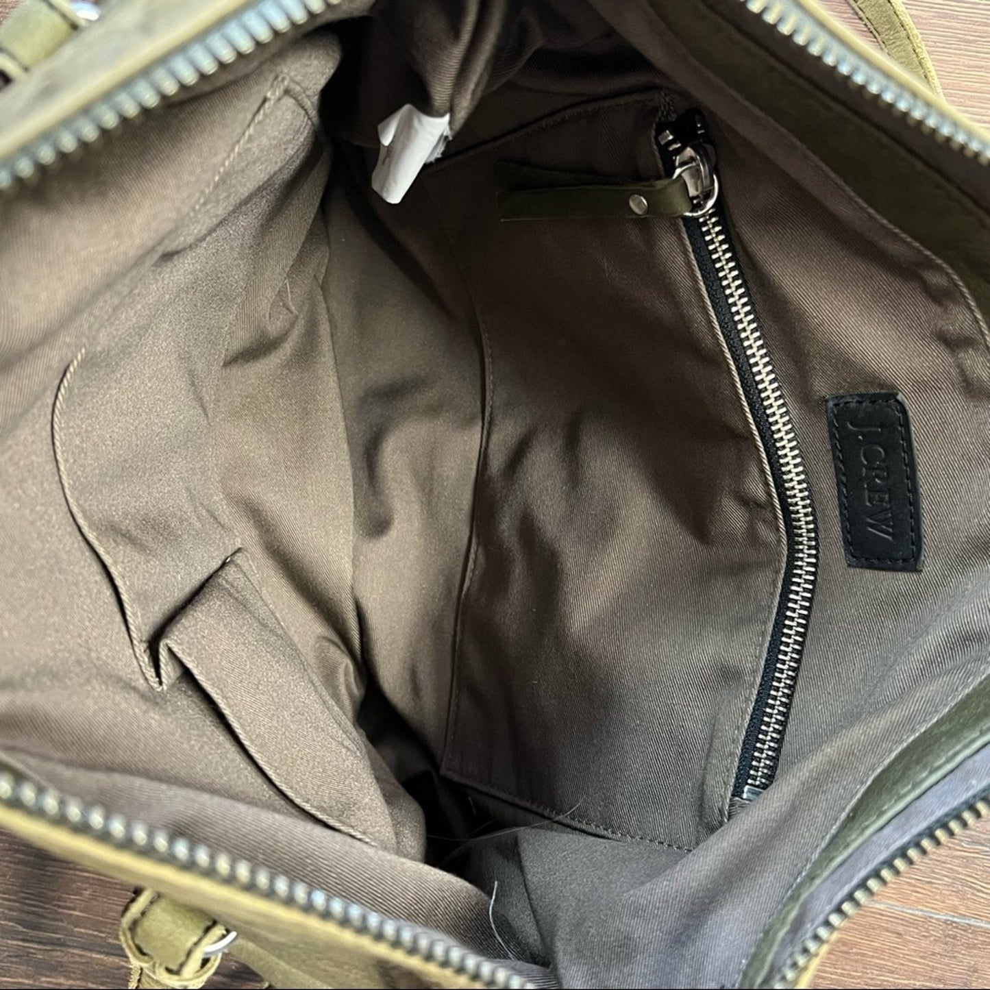 J Crew Olive Rugged Leather Laptop Bag 2011 Spring Collection