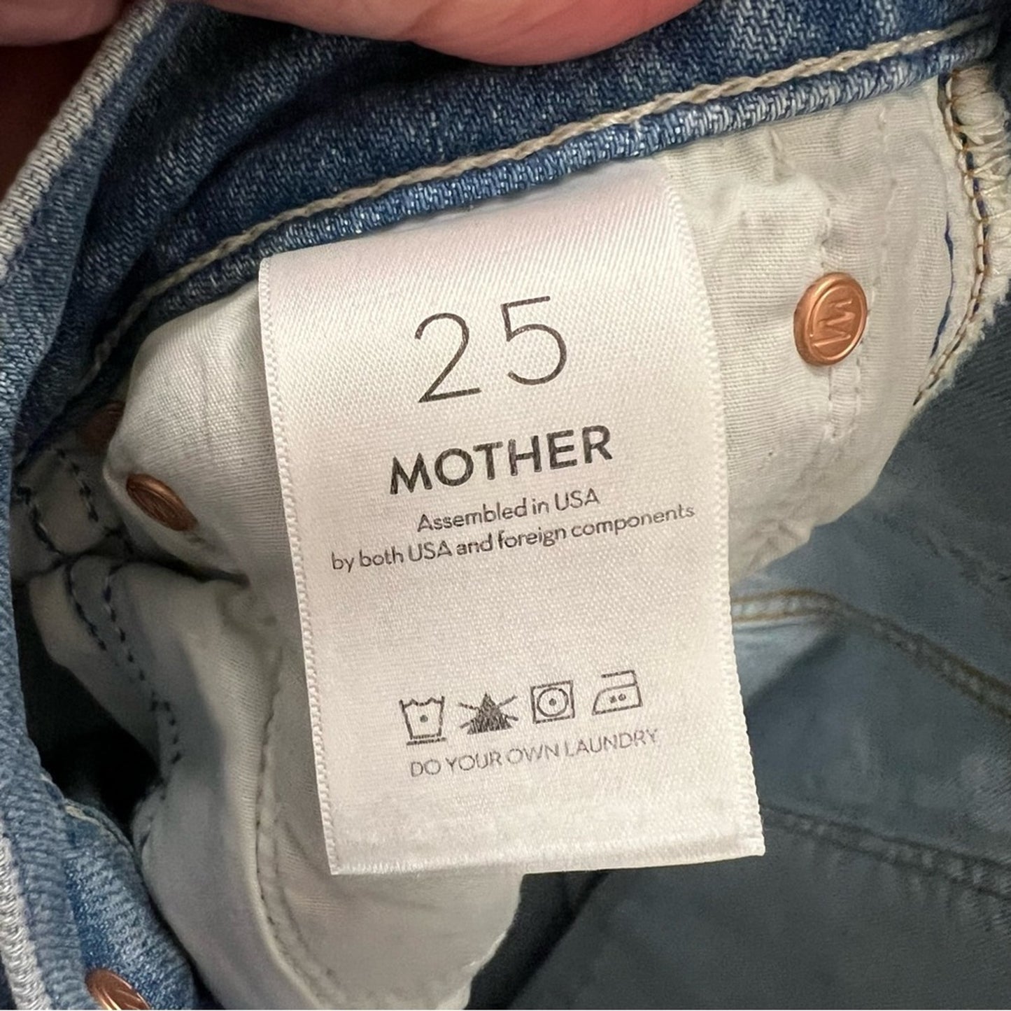 MOTHER Denim High Waisted Hiker Hover Undone Hem SZ 25/0