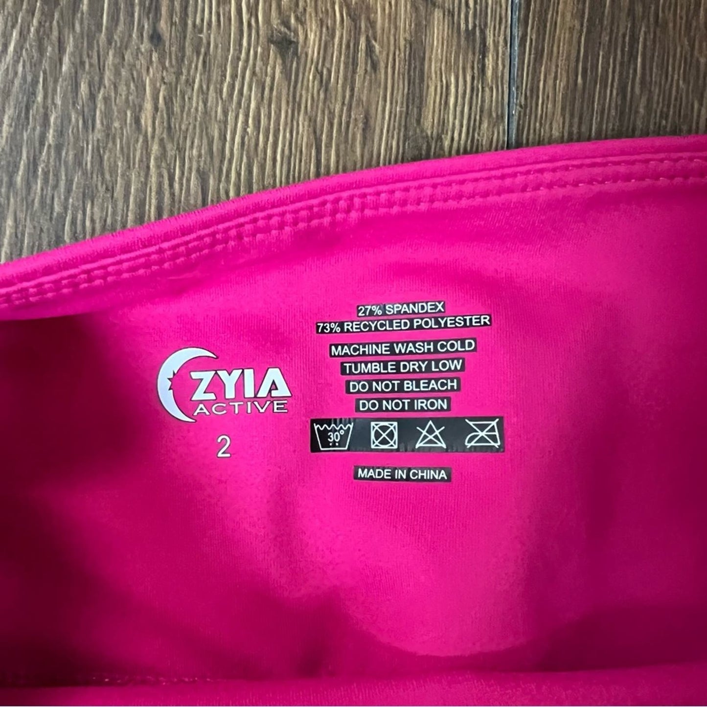 ZYIA hit pink pocket light n tight leggings SZ 2