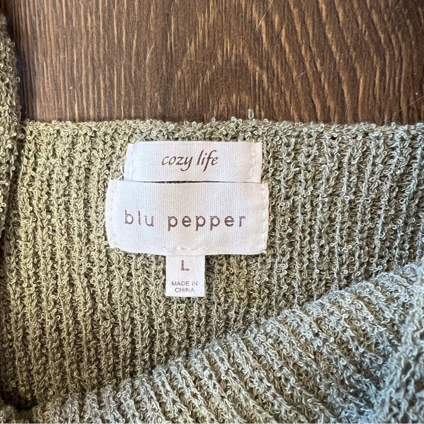 Blue Pepper cozy life sweater tank SZ LG