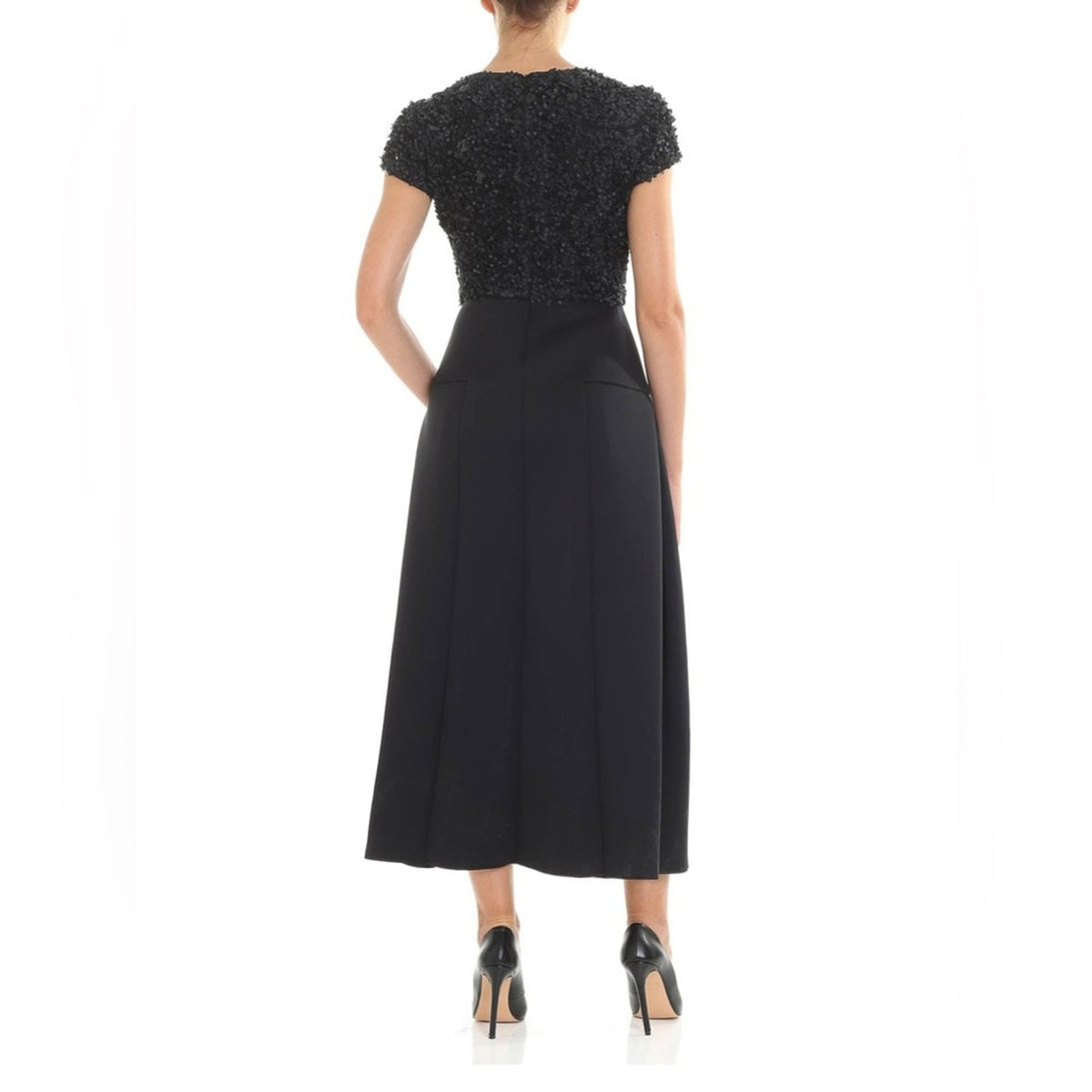 EMPORIO ARMANI Embellished bodice cocktail midi dress SZ 46‎