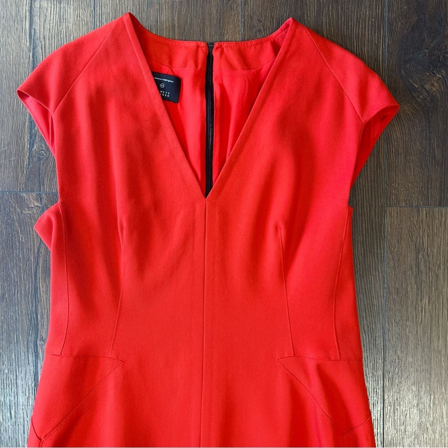 Narciso Rodriguez Barney’s New York Orange virgin wool shift dress SZ 44/8