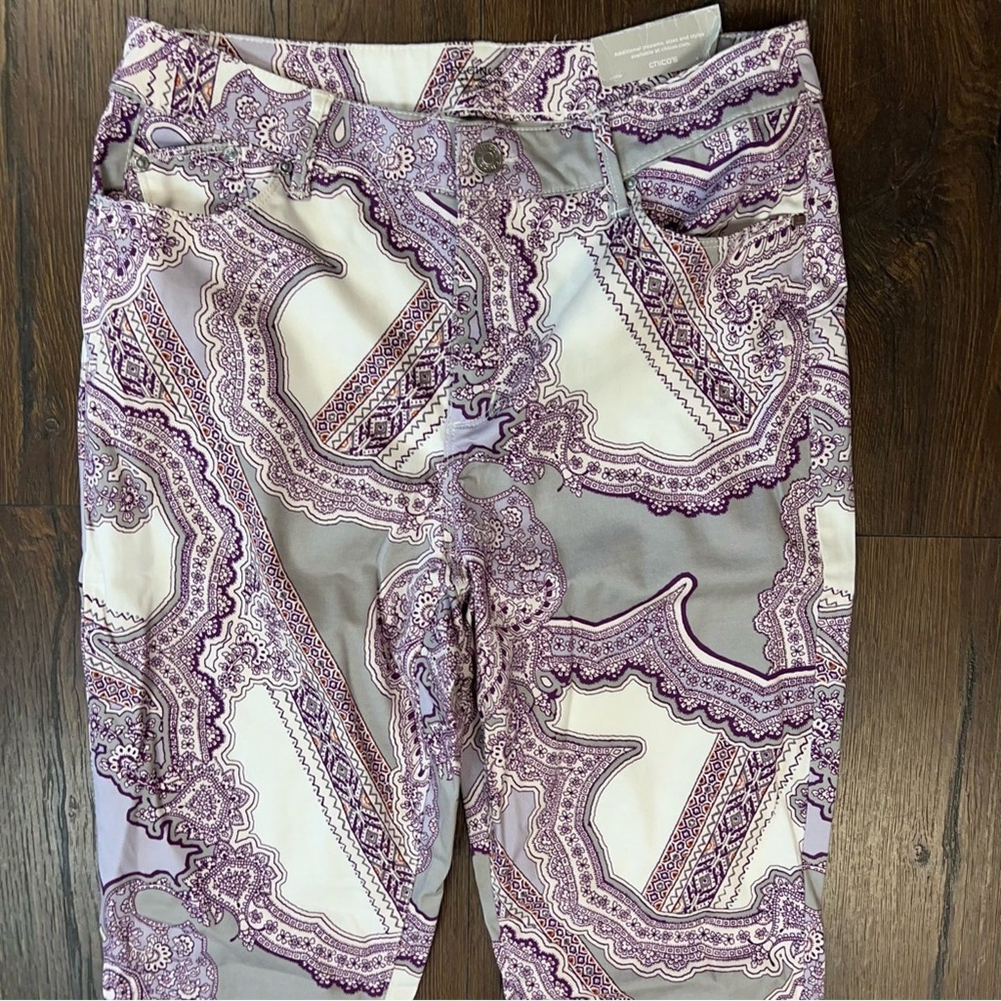 🆕 Chico’s purple tapestry print pants SZ 1/8