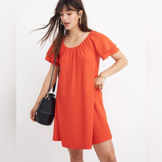 Madewell Texture & Thread Tiered-Sleeve Dress SZ XS