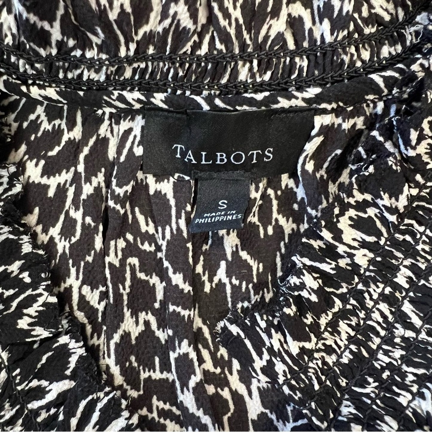 Talbots black and white high neck tank SZ SM