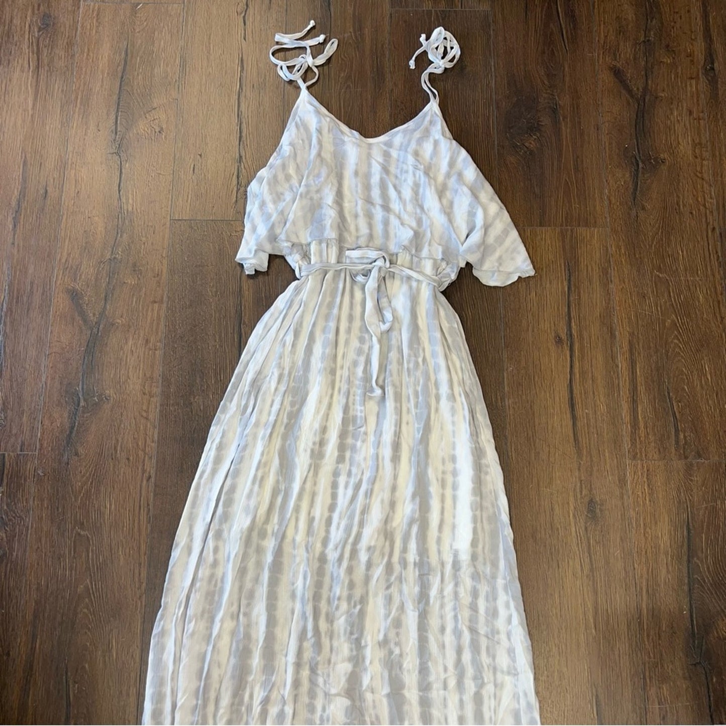 Lovely Melody gray tye dye maxi dress SZ LG