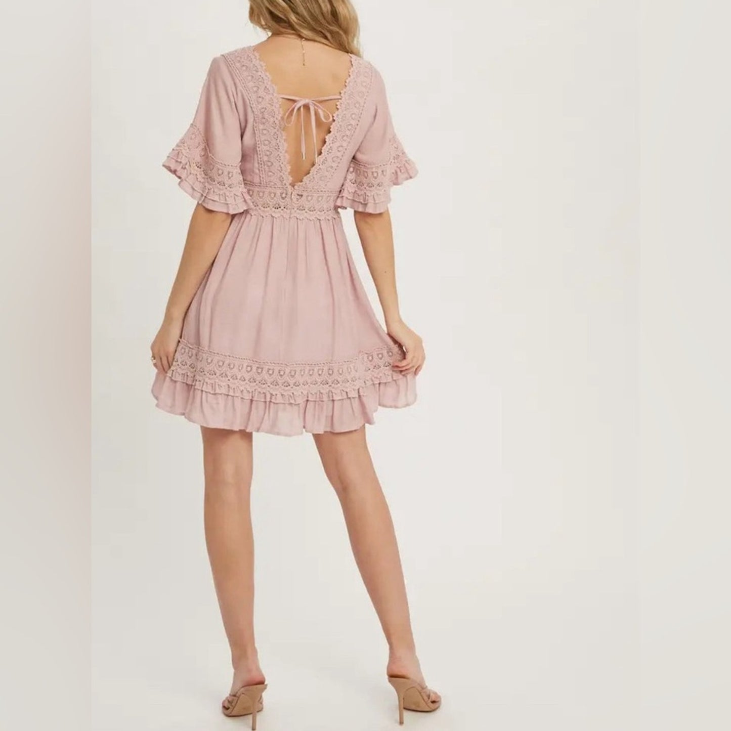 🆕 BluIvy Nuevo ranchco v-neck lace dress SZ MED