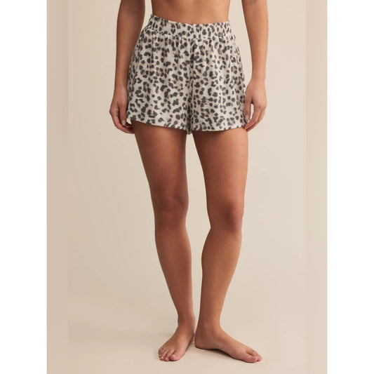 🆕 Z Supply Luxe Leopard Print Cozy Lounge Shorts SZ LG
