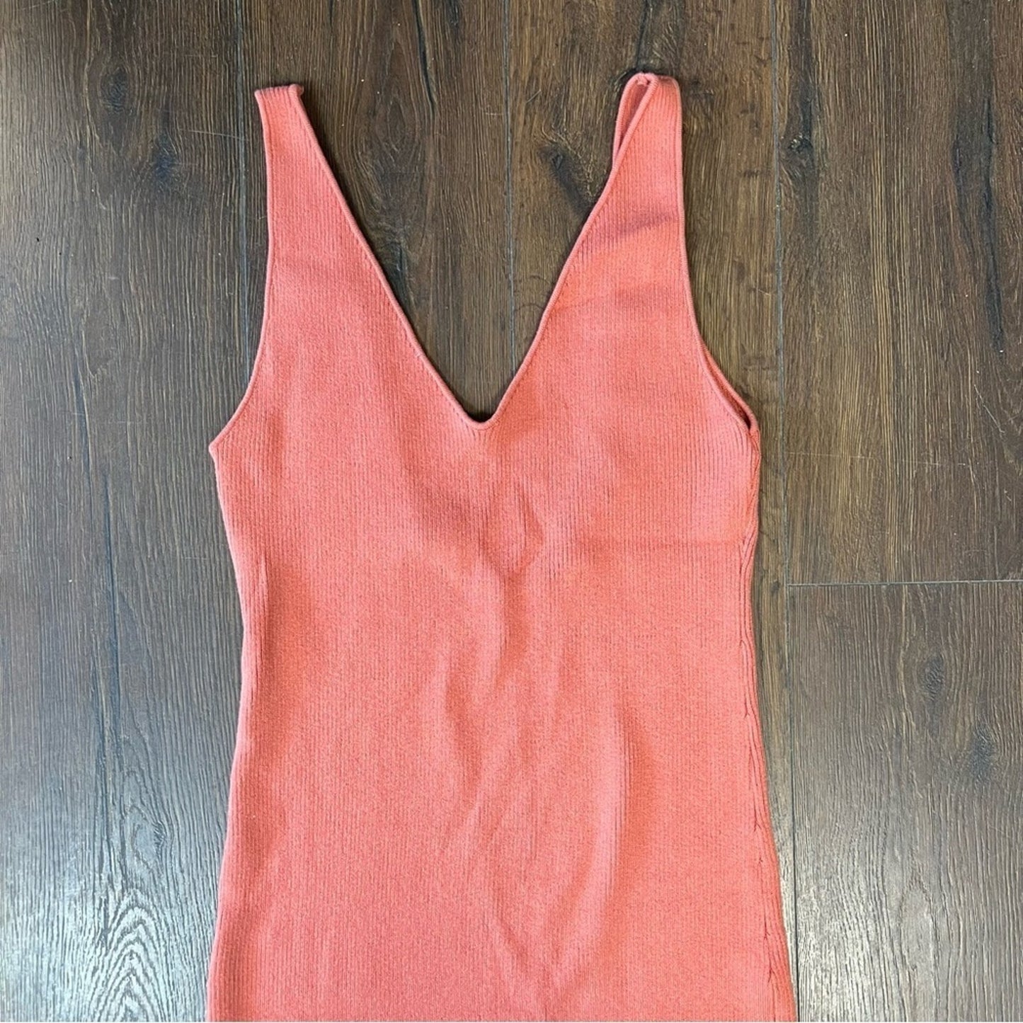 🆕‎ Free People Sweater Midi Coral Dress NWT SZ LG