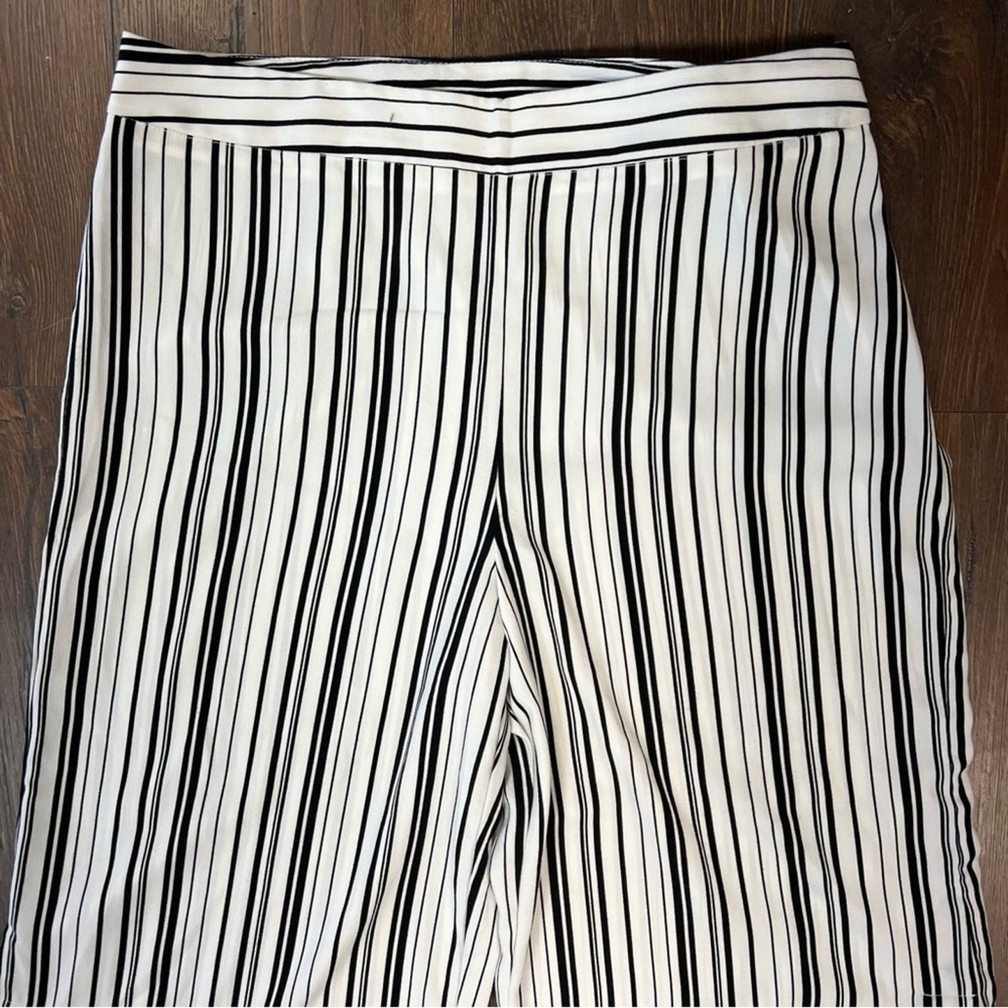 Cynthia Rowley striped wide leg sides slit crop SZ 10