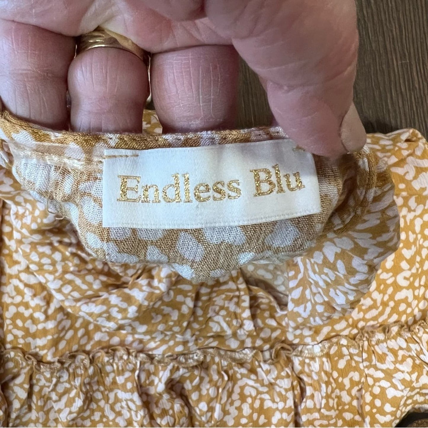 Endless Blu lelo leopard tiered dress SZ LG