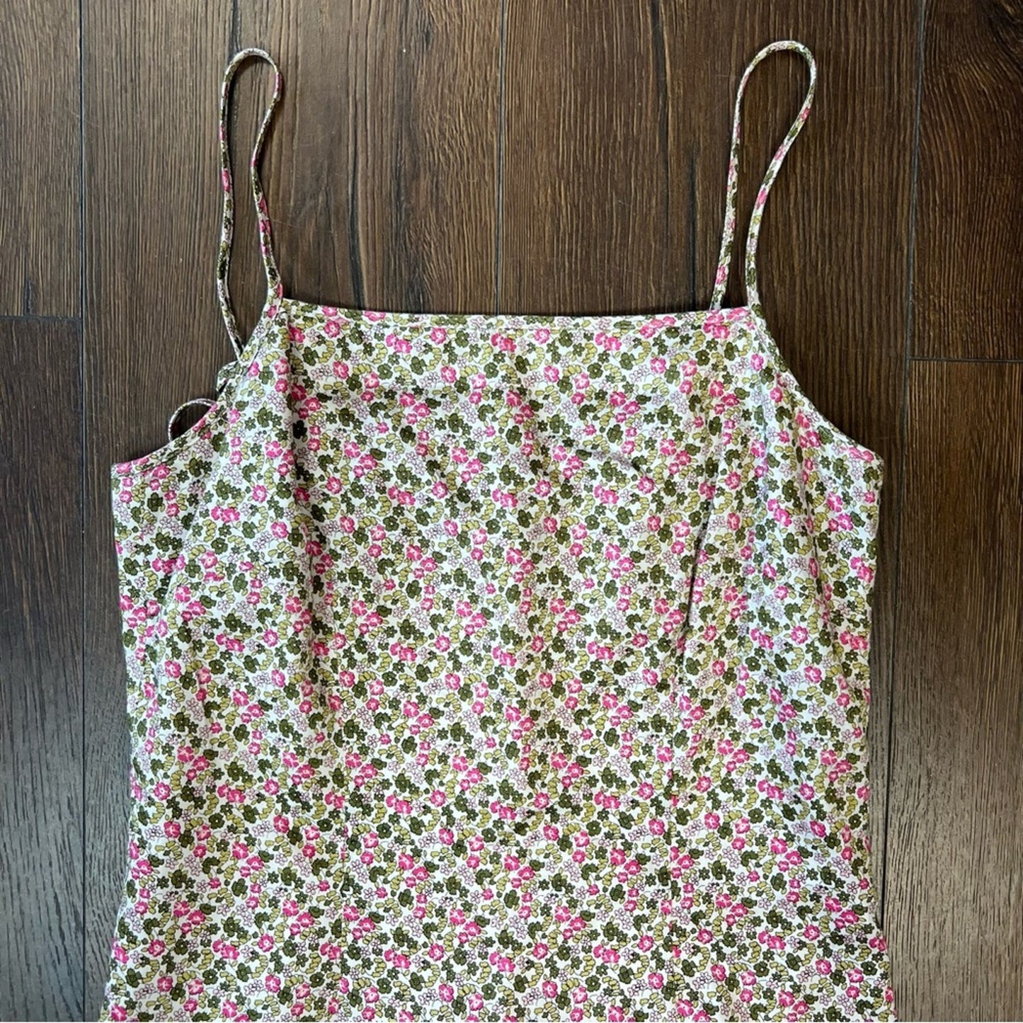 Ann Taylor Green and pink floral mini dress SZ SM