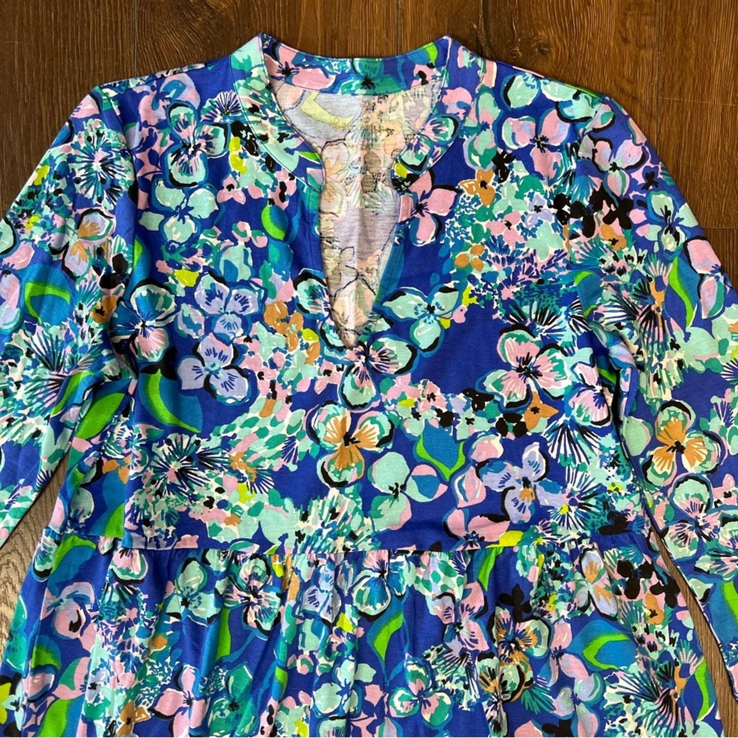 Lilly Pulitzer Alaina Dress Blue Grotto Twlight Tropics SZ SM