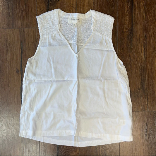 Cloth & stone white v neck tank SZ LG