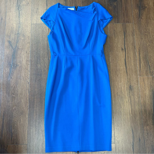 Narciso Rodriguez Barney’s New York blue virgin wool shift dress SZ 44/8