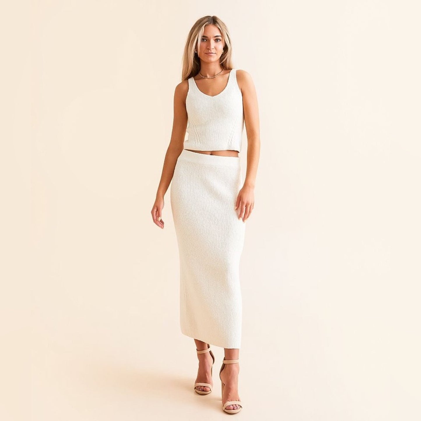 NEW Z Supply‎ Avni Cream Maxi Sweater Skirt SZ MED