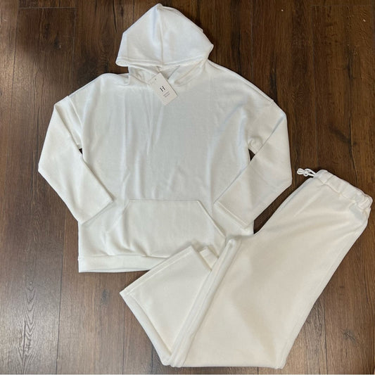 🆕 Hidden Brand white hooded sweatsuit SZ MED