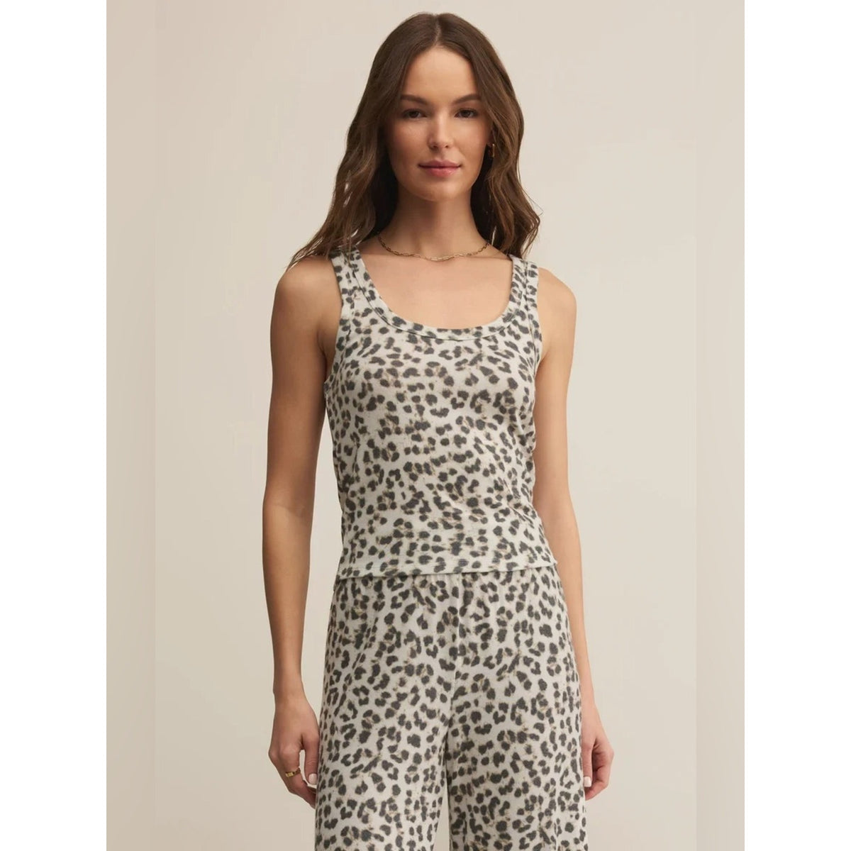 🆕 Z Supply Luxe Leopard Pajama Tank-Champagne NWT SZ XS