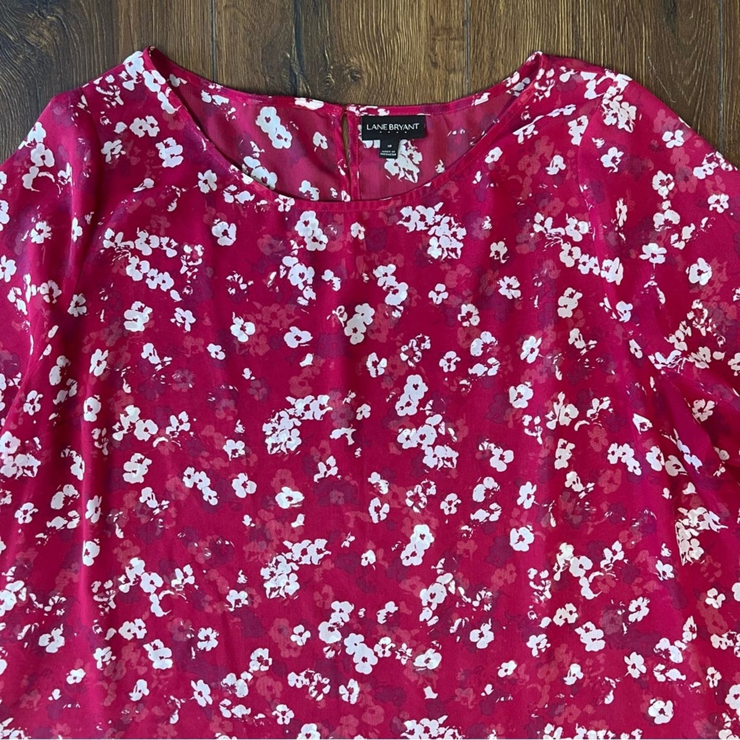 Lane Bryant pink floral blouse SZ 18