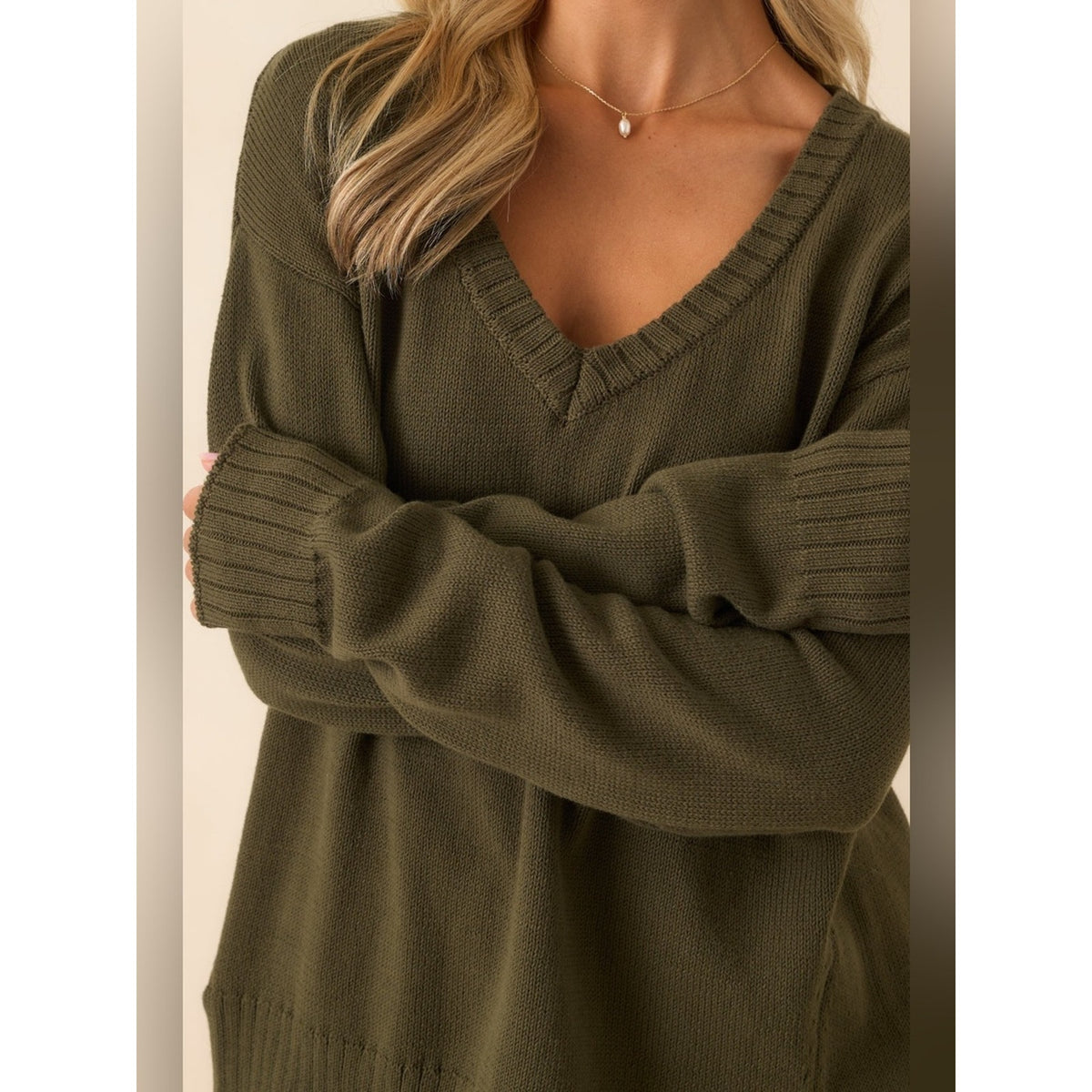 🆕 Z Supply All Around Relaxed Cotton V-Neck Sweater SZ XS