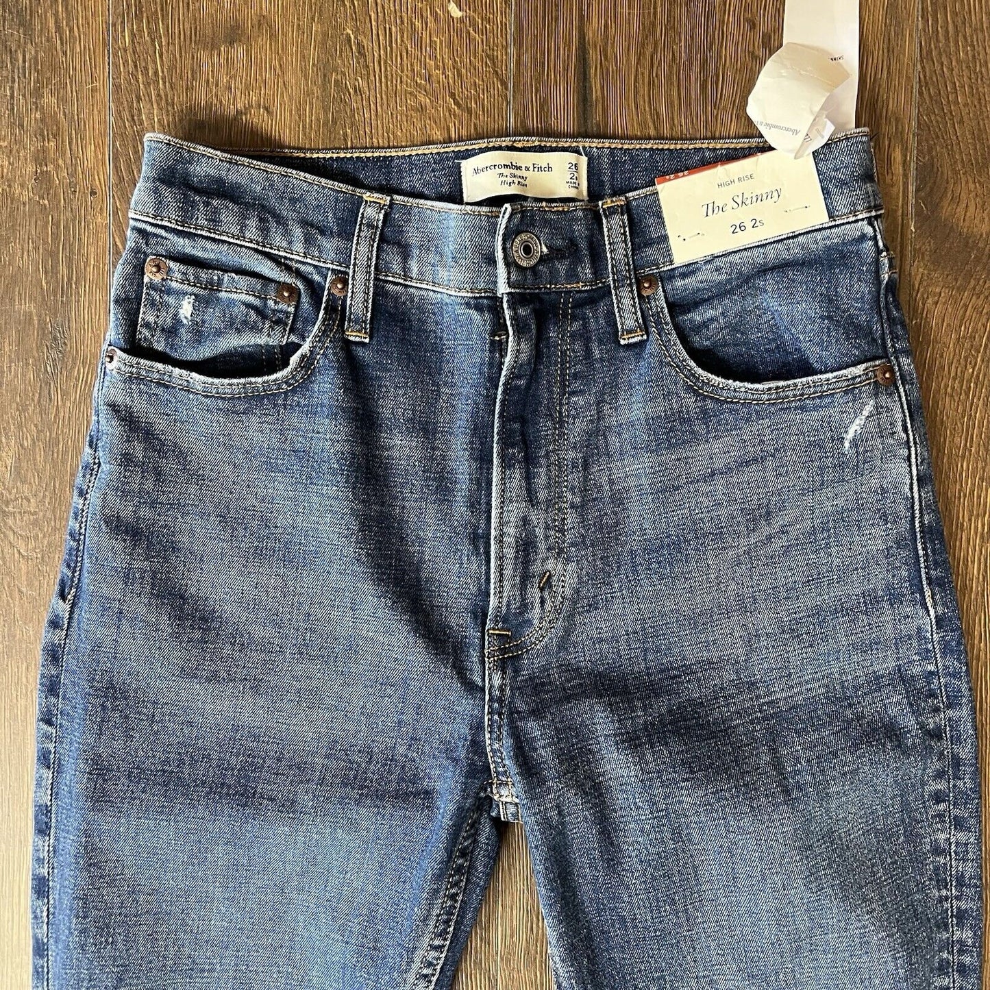 🆕 Abercrombie & Fitch High Rise Skinny Jeans SZ 2 Short