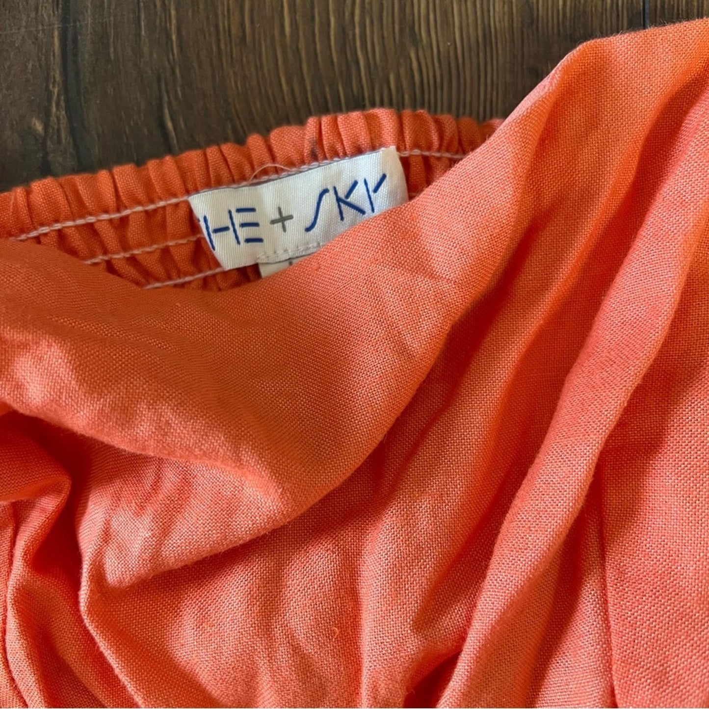 She + Sky flitter half sleeve linen tiered dress with open waist SZ MED