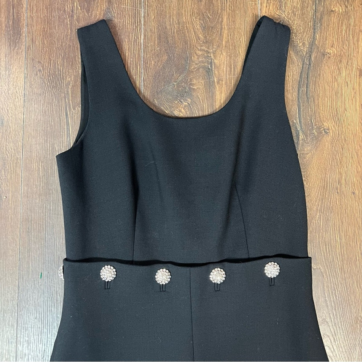 Tory Burch Fremont wool blend midi dress w/‎rhinestones SZ SM
