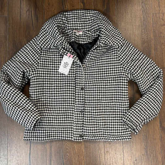🆕 Andree by unit checkered houndstooth puffer coat NWT SZ MED