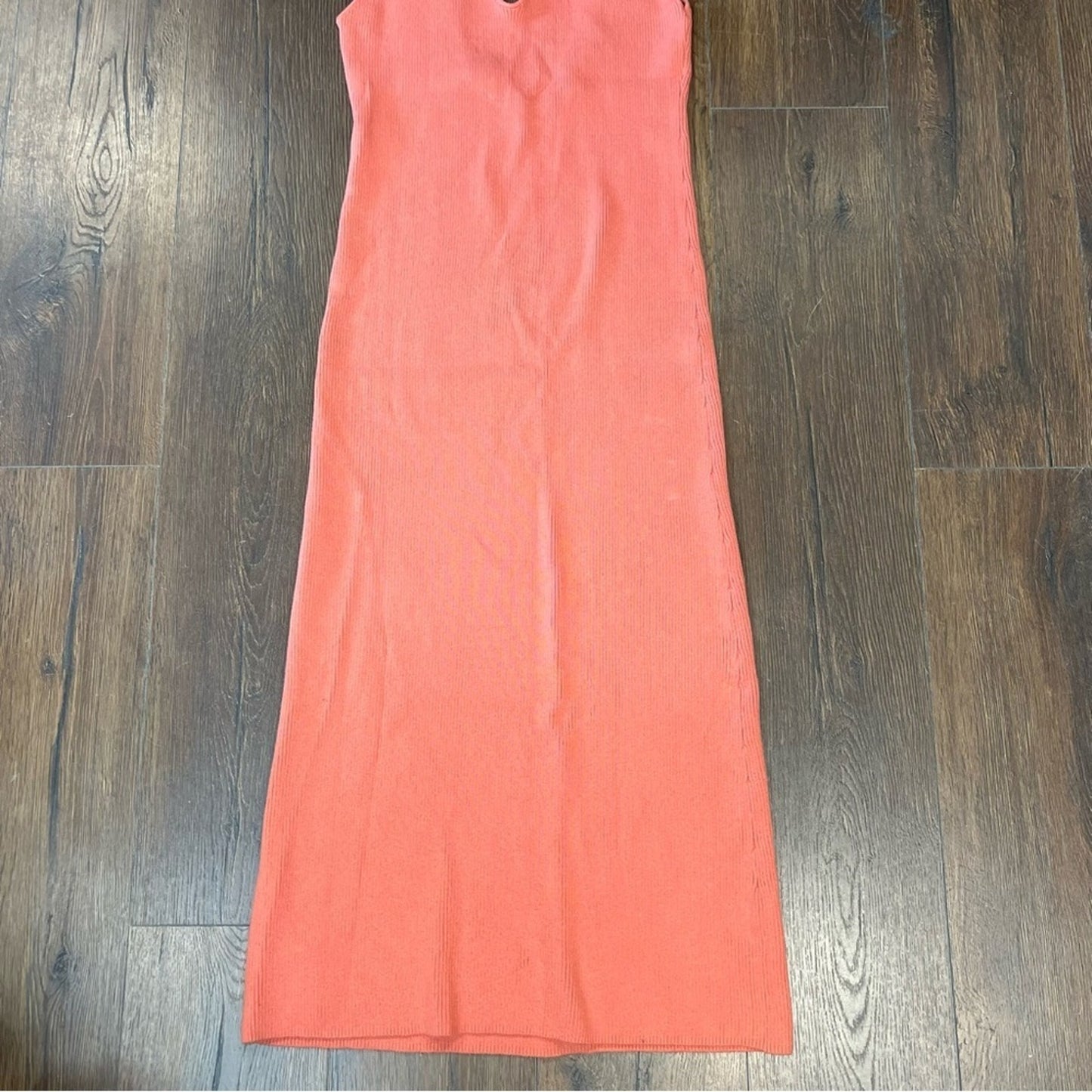 🆕‎ Free People Sweater Midi Coral Dress NWT SZ LG