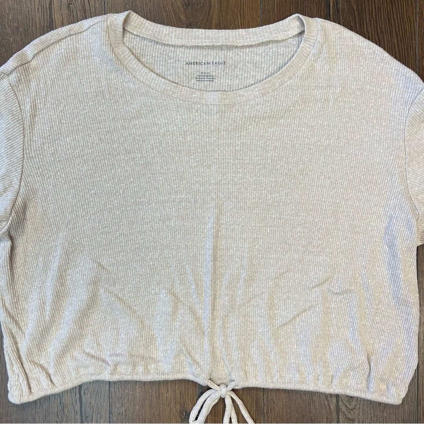 American Eagle scoopneck drawstring crop top SZ MED