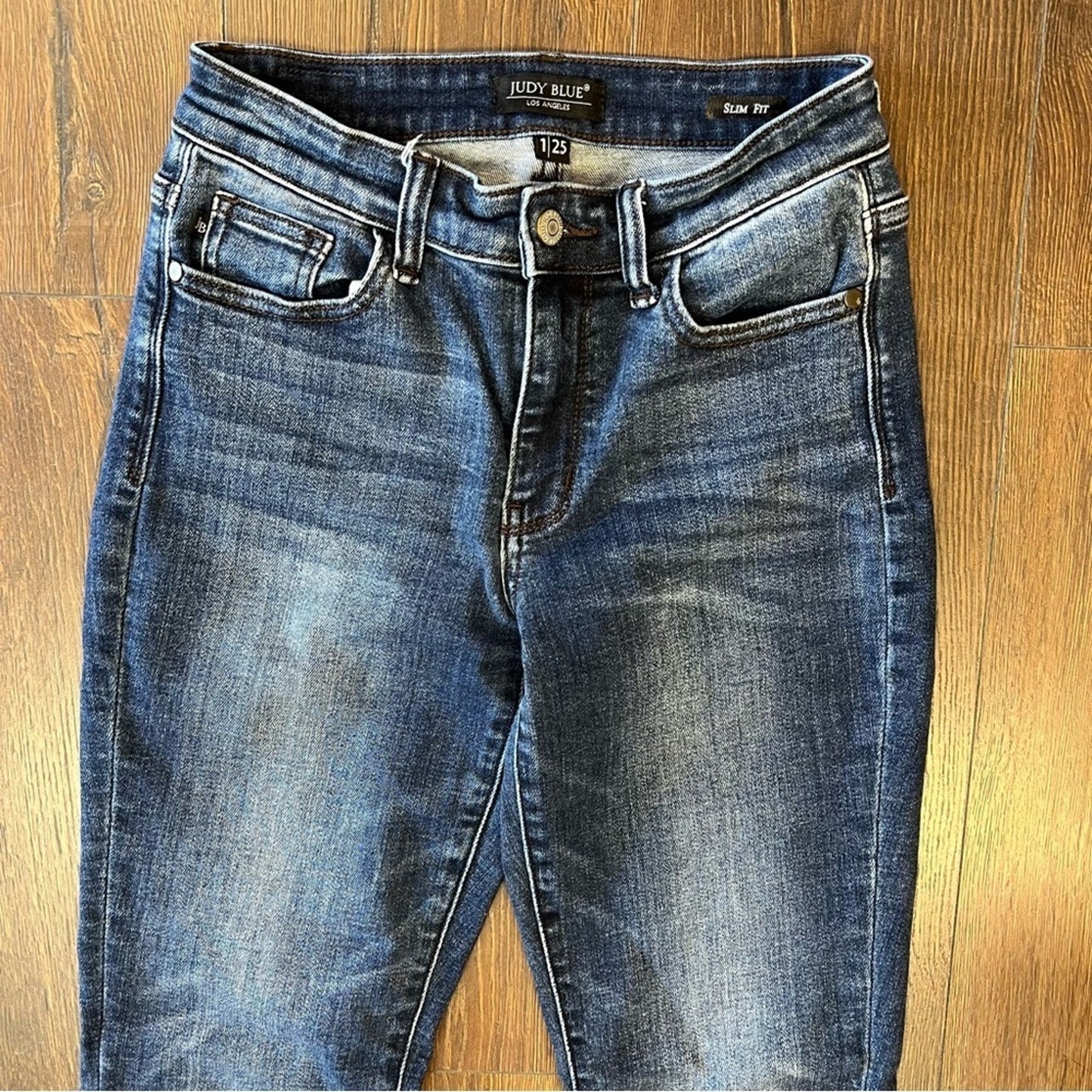 Judy Blue Love Story Dark Wash Cuffed Slim Fit SZ 1/25