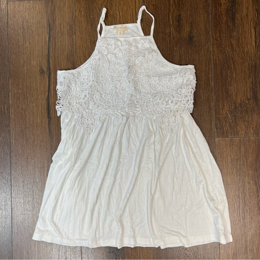 Hem & Thread white lace basil tank SZ SM