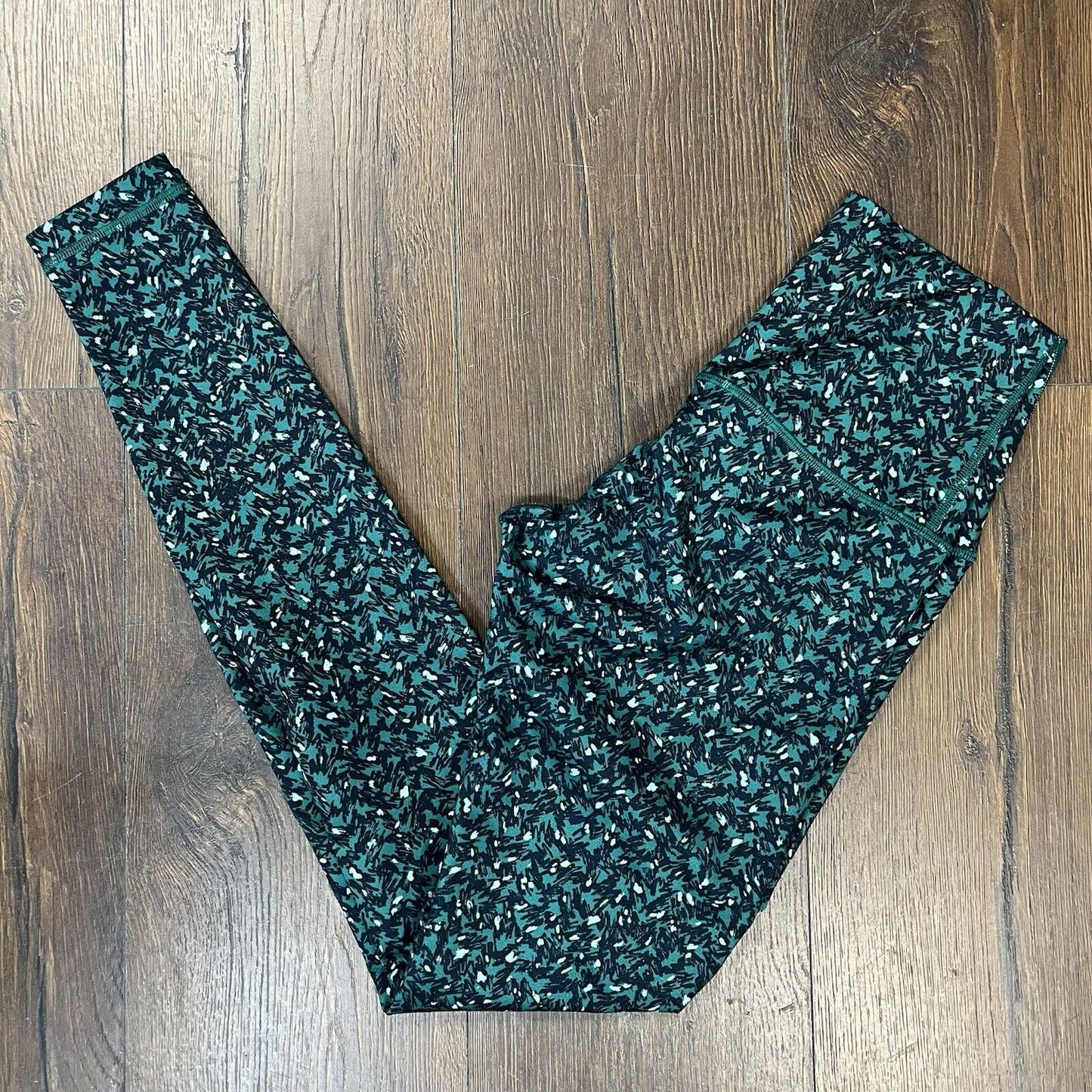 Lululemon Wunder Under Pant (Hi-Rise) Mountain Peaks Black Forage Teal 32” SZ 6