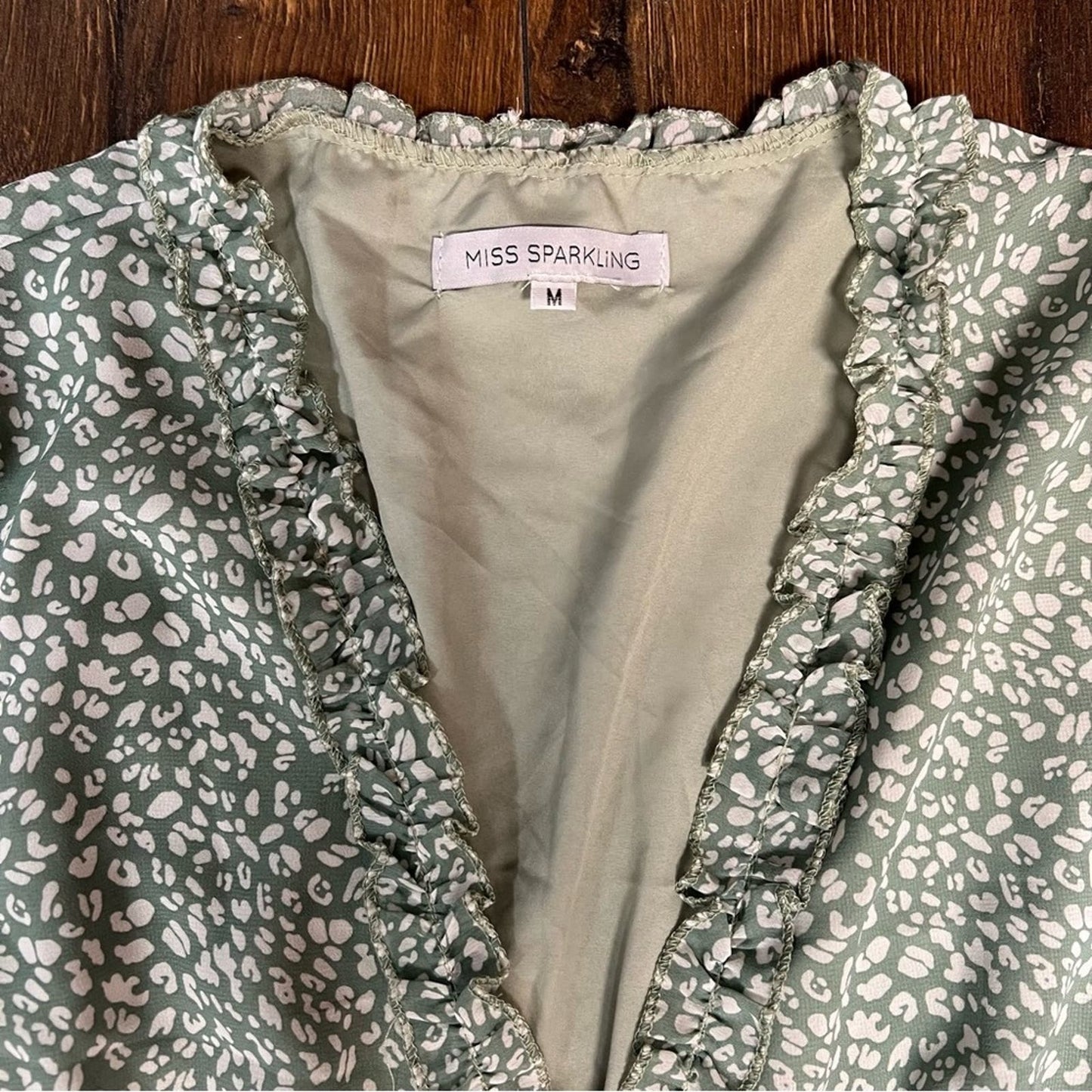 Miss Sparkling Midi Floral Ruffle Tiered Summer Dress SZ MED