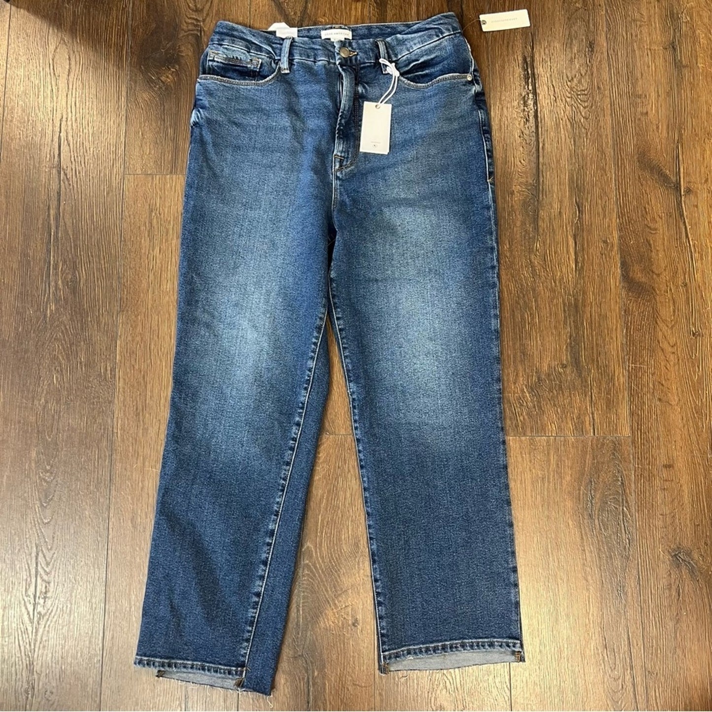🆕 Good American Good Boy High-Rise Cropped Straight Jeans SZ 2/26