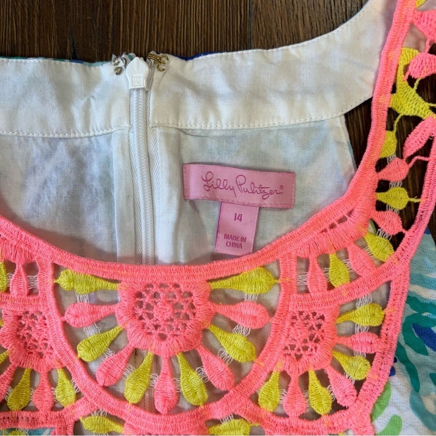 Lilly Pulitzer Pearl Shift Dress Brillant Blue Wade And Sea SZ 14