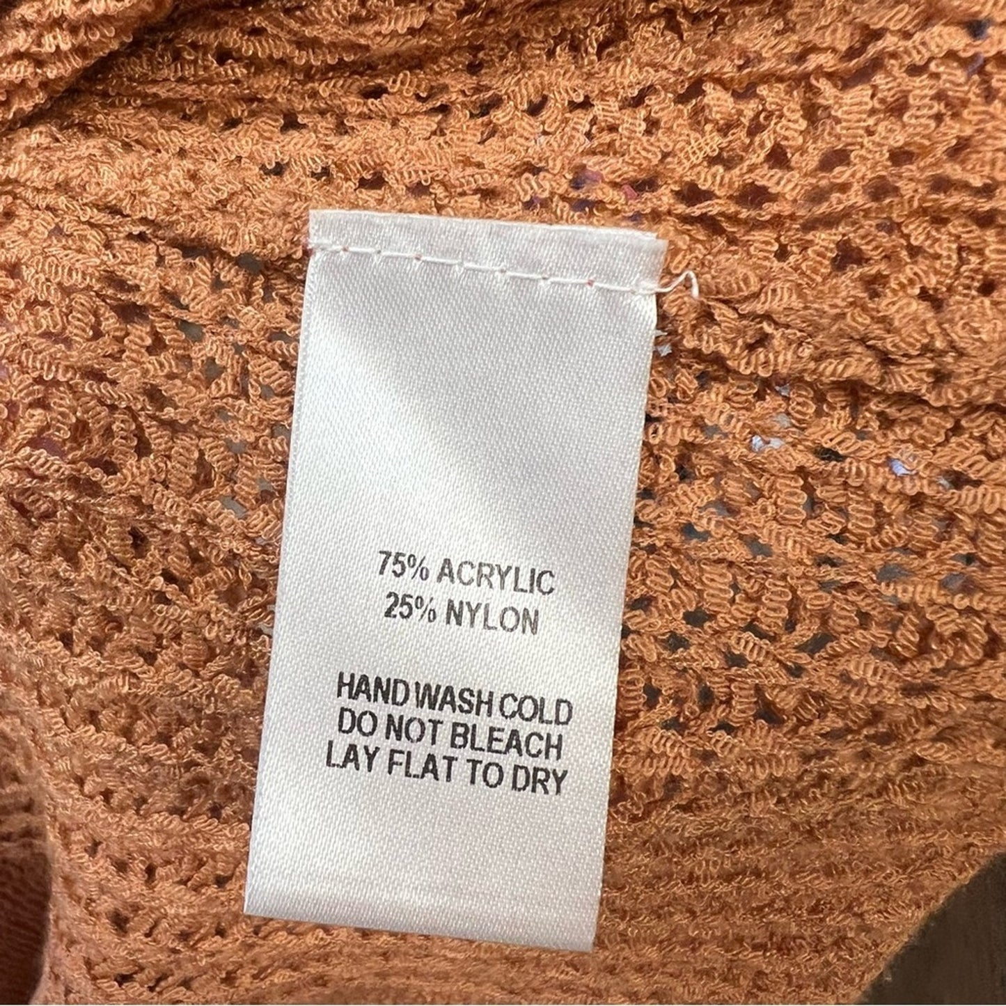 Lulu’s Positive Affirmations Rust Orange Loose Knit Sweater SZ MED