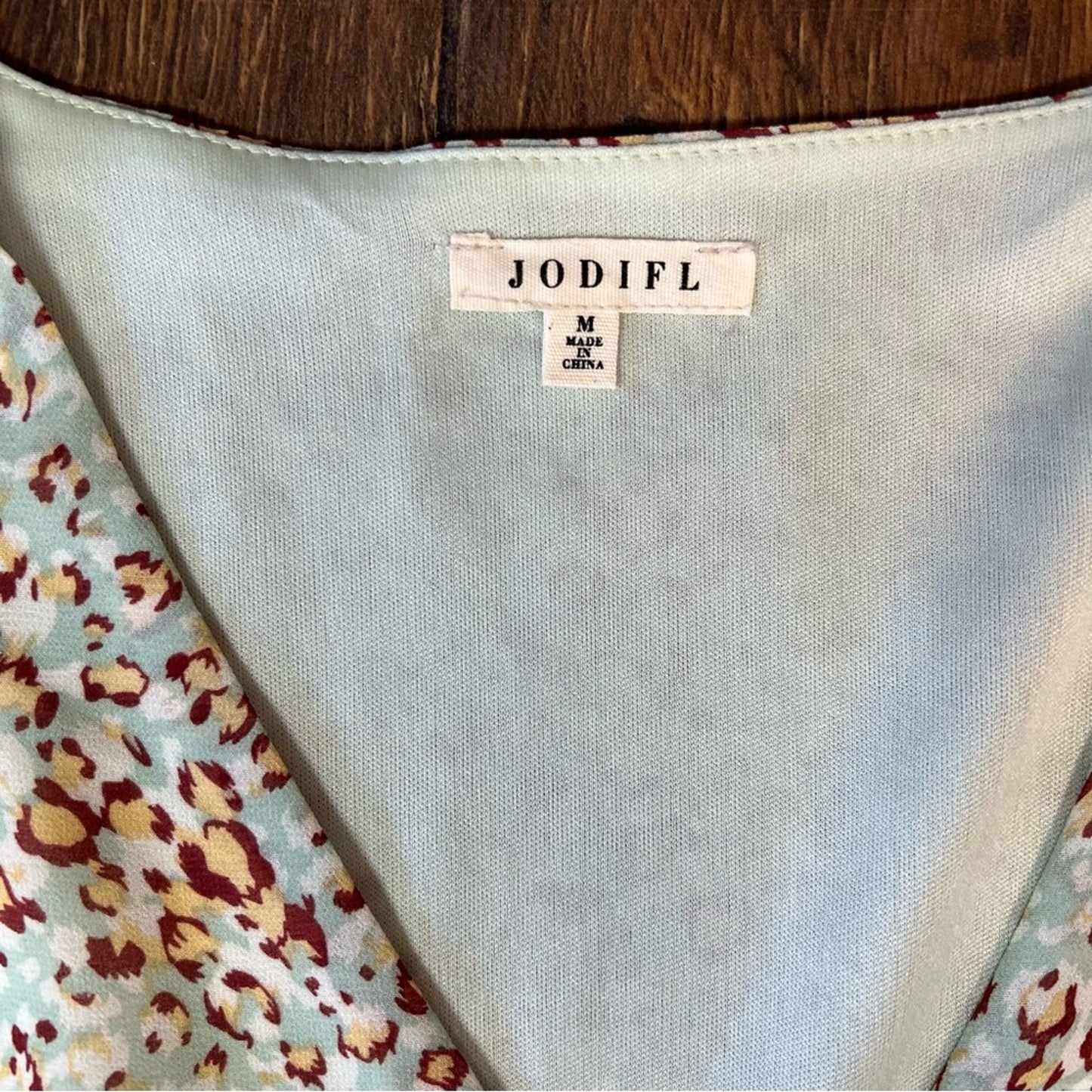 JODIFL Teal and rust animal print dress SZ MED