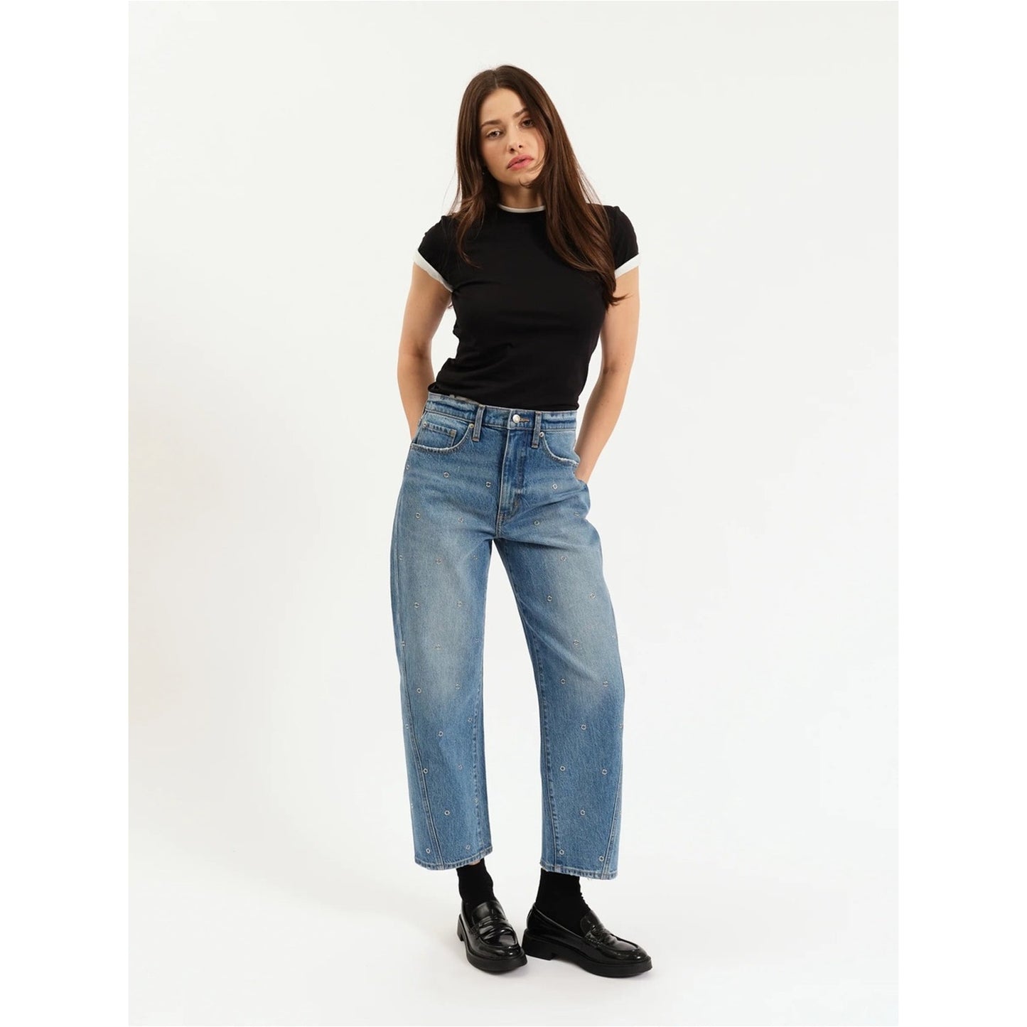 🆕 DAZE DENIM HIGH RISE BARREL LEG JEAN NWT SZ 25