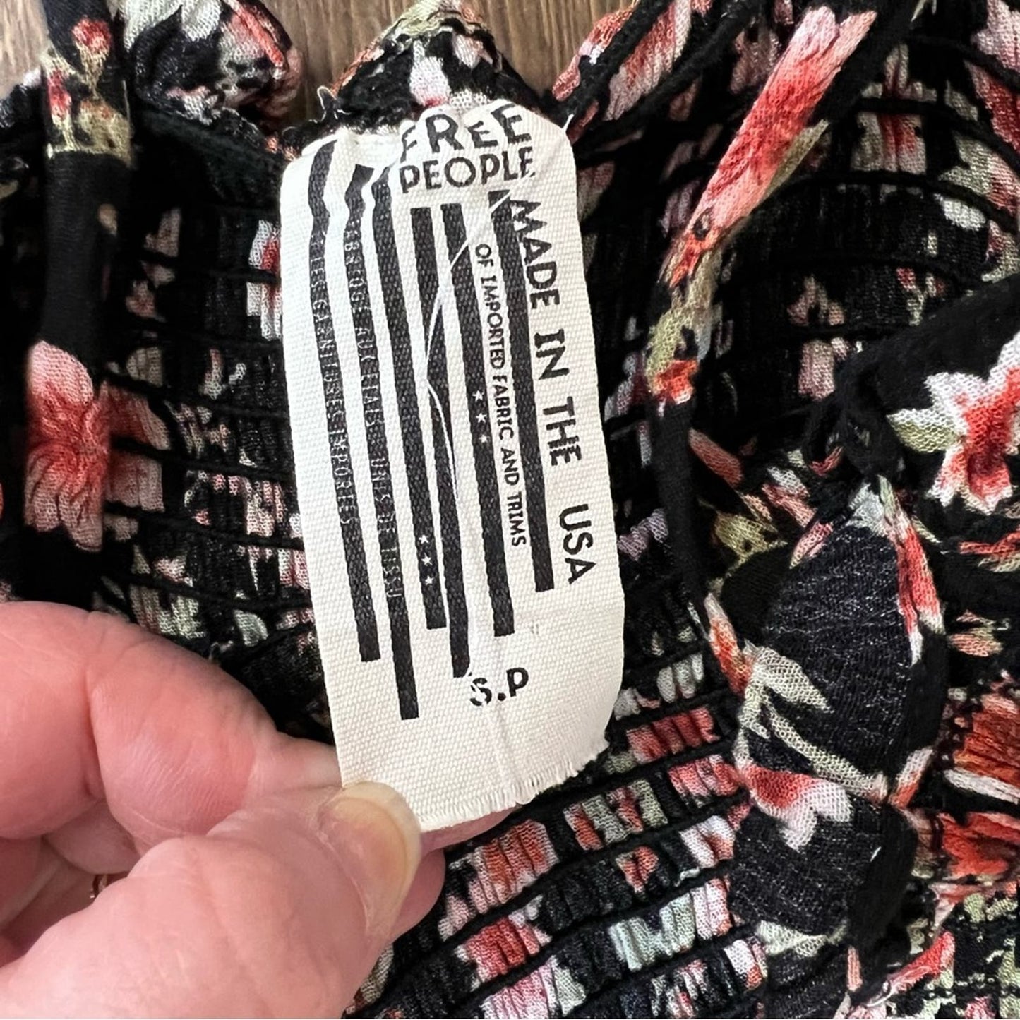 Free People Bella Smocked Floral Bodycon Dress SZ SM