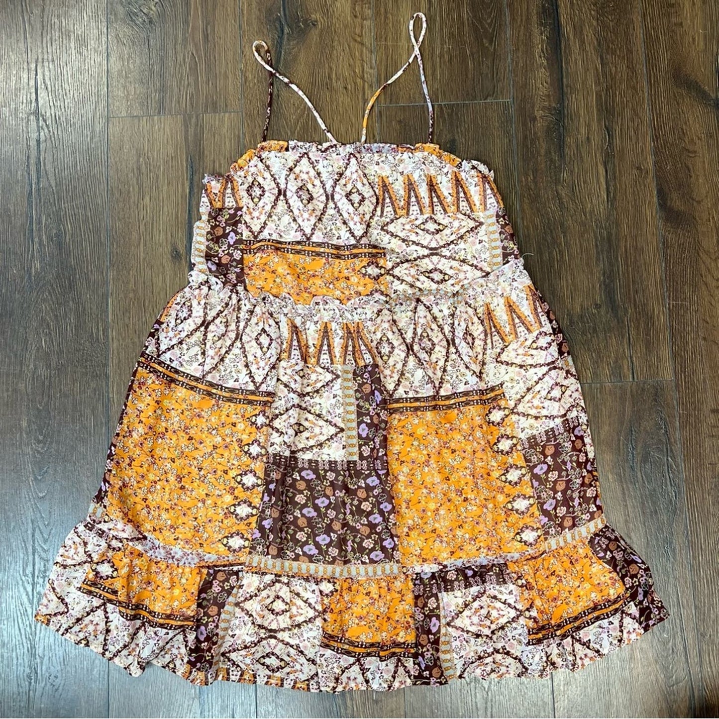 ILLA ILLA patchwork mini dress SZ LG