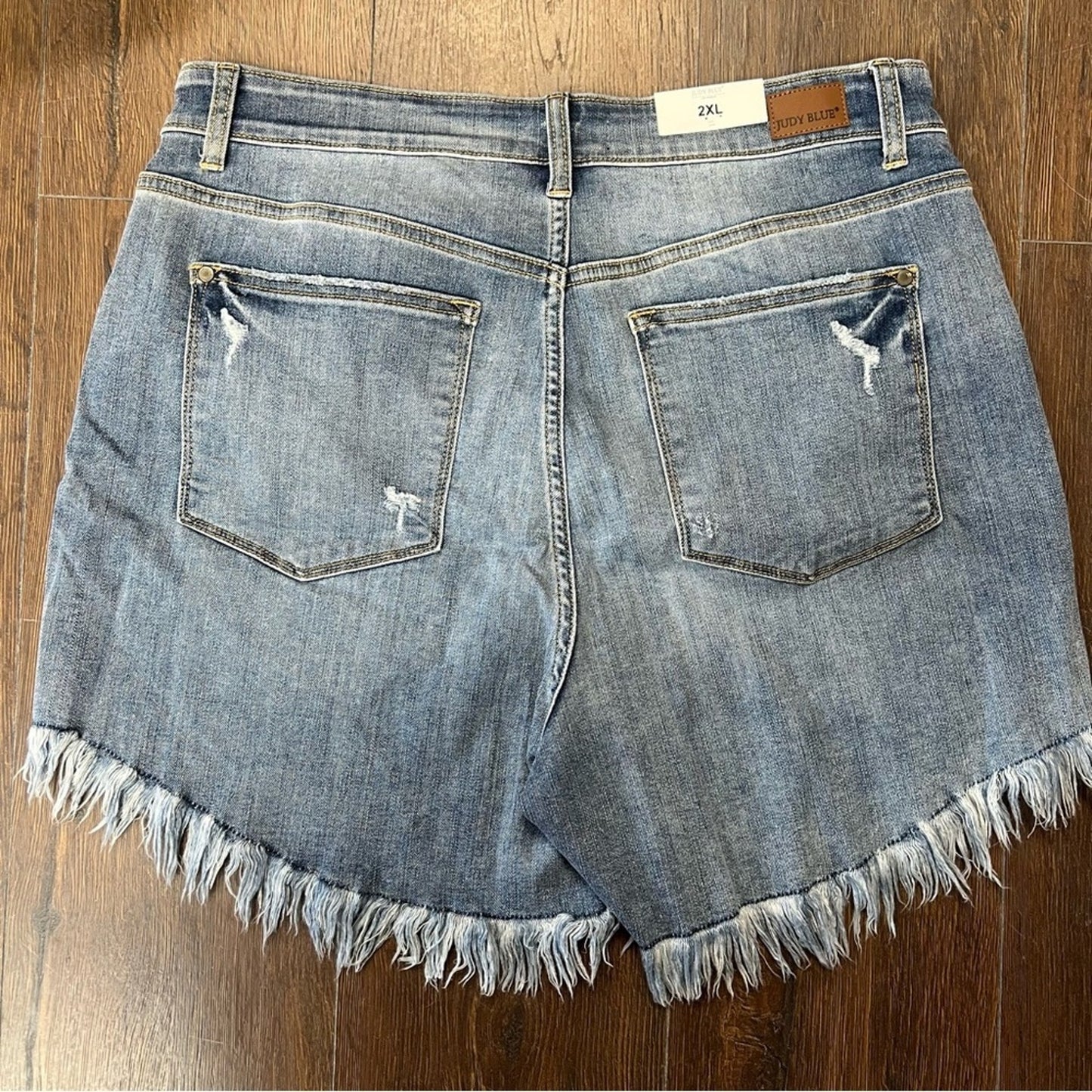 🆕 Judy Blue Panama, High-Rise‎ Denim Shorts Women's NEW SZ 2XL