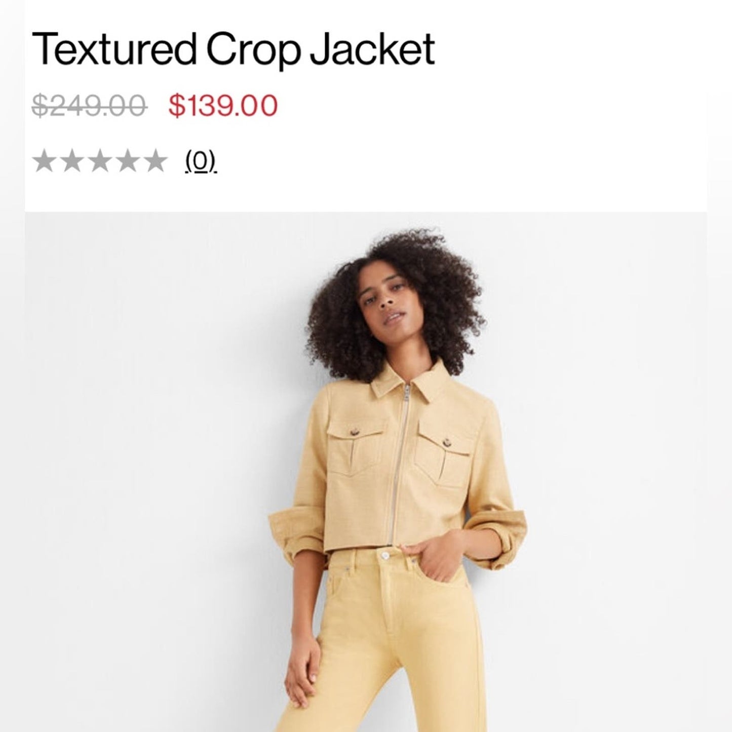 Club Monaco Textured Crop Jacket in ginger SZ SM