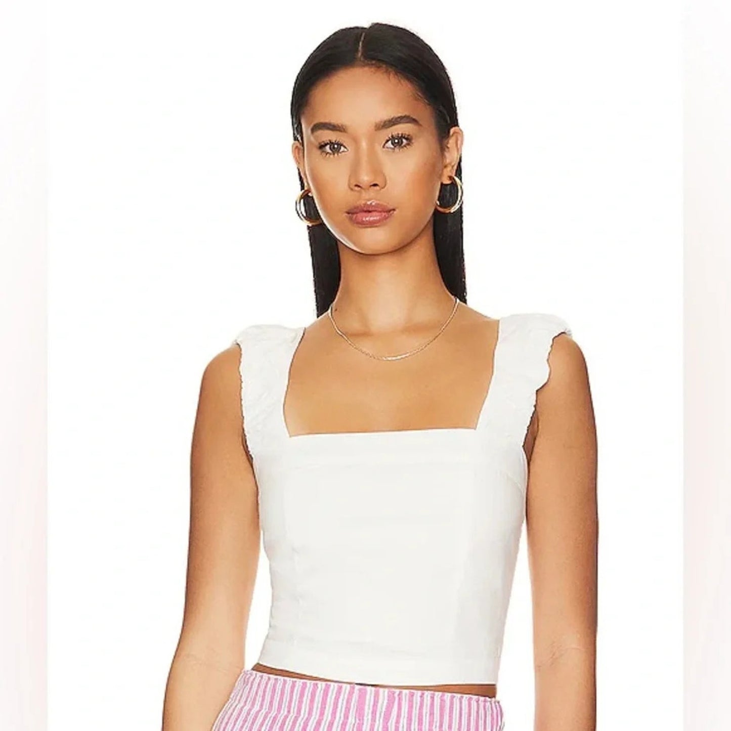 🆕 Free People Ashley Tank in Optic White SZ LG‎